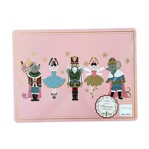 Envogue Pink NUTCRACKER Cork Backed  Christmas Placemats 12x16 Holiday New